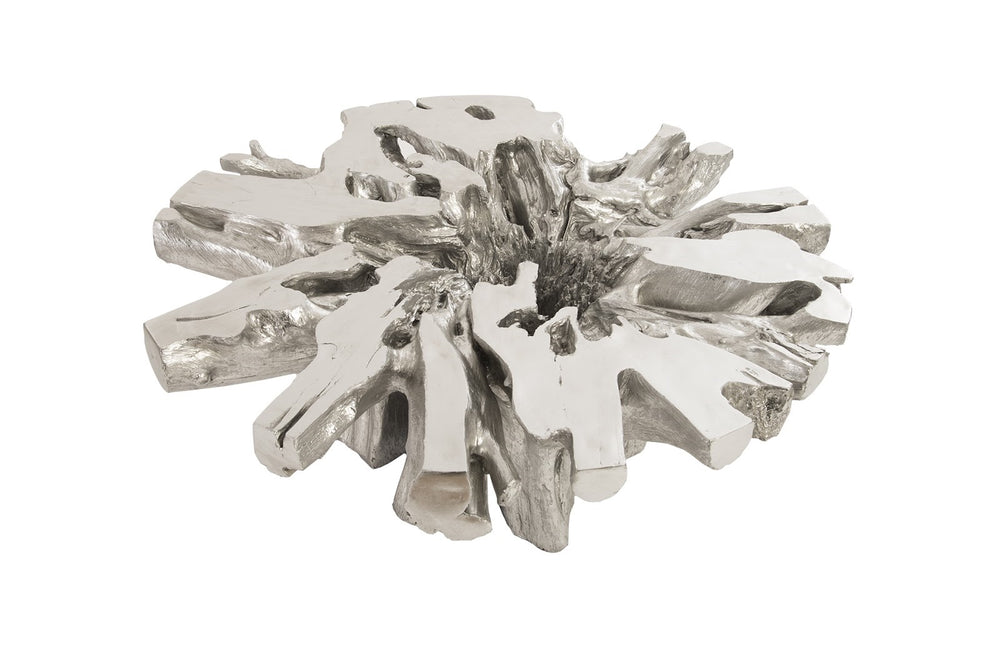 Freeform Coffee Table B, Silver Leaf