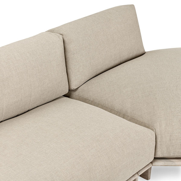 Livia Teak Outdoor Sectional in Soft Taupe