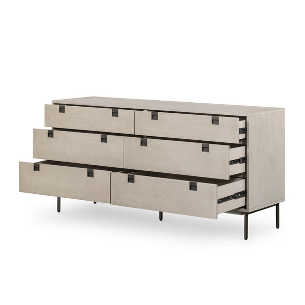 Carly 6 Drawer Dresser In Grey Wash