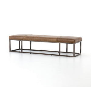 Beaumont Leather Bench-Warm Taupe Dakota