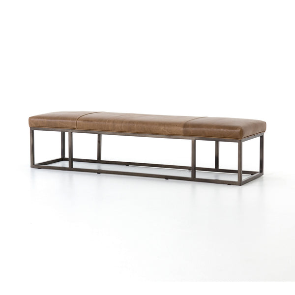 Beaumont Leather Bench-Warm Taupe Dakota