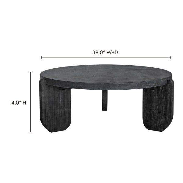 Wunder Coffee Table Black Concrete & Acacia