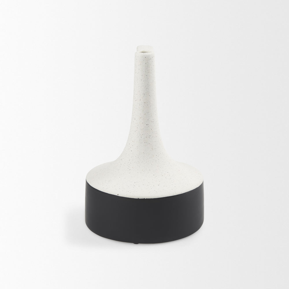 Burton 11.6H Medium White and Black Ceramic Jug Vase