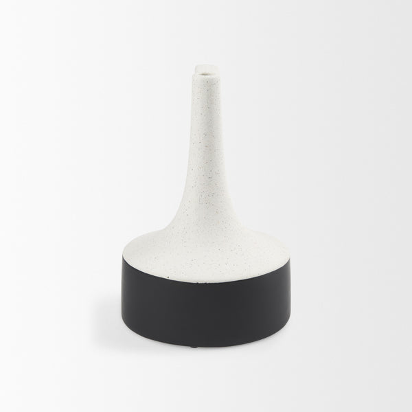 Burton 11.6H Medium White and Black Ceramic Jug Vase