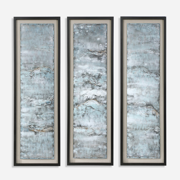 Ocean Swell Painted Metal Art, S/3, 3 Cartons