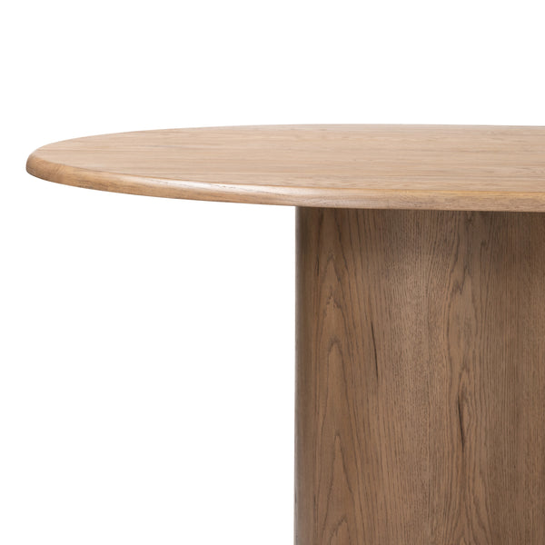 Olexey Oval Dining Table in Rubbed Light