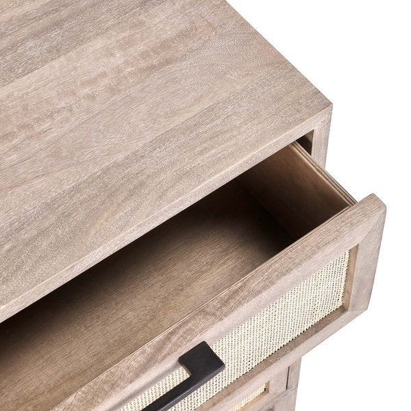 Jensen Solid Wood Dresser in Meadow Taupe with Cane Detailing