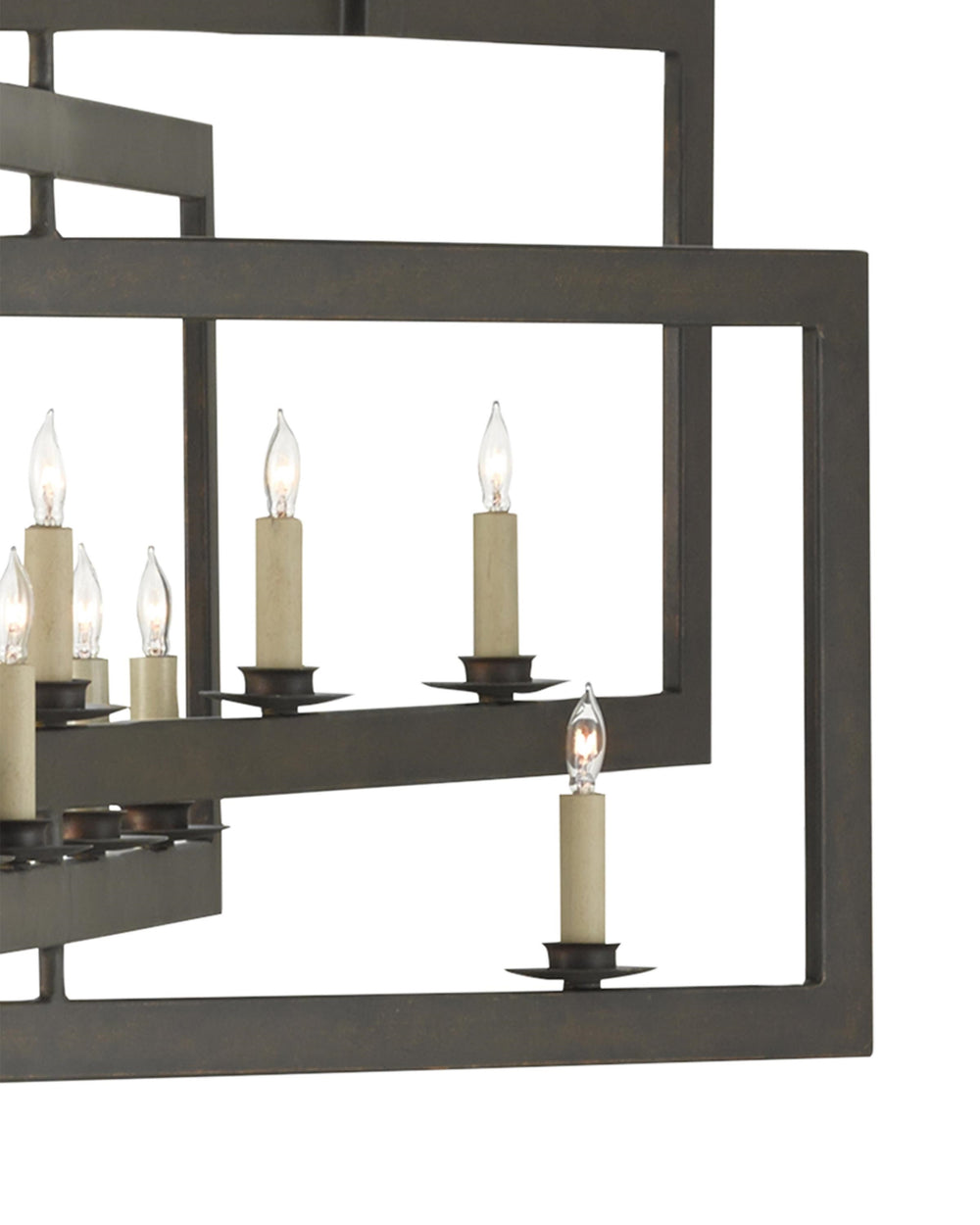 Middleton Bronze Rectangular Chandelier In Bronze Gold