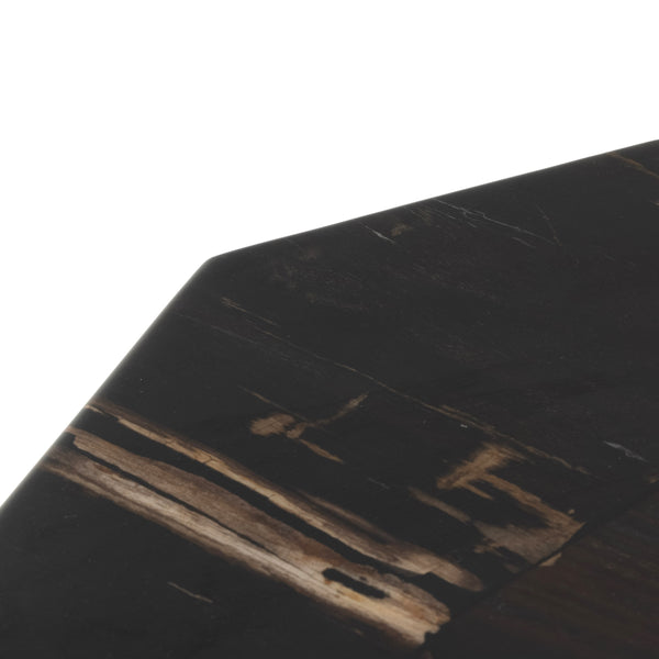 Shep End Table In Polished Petrified Wood