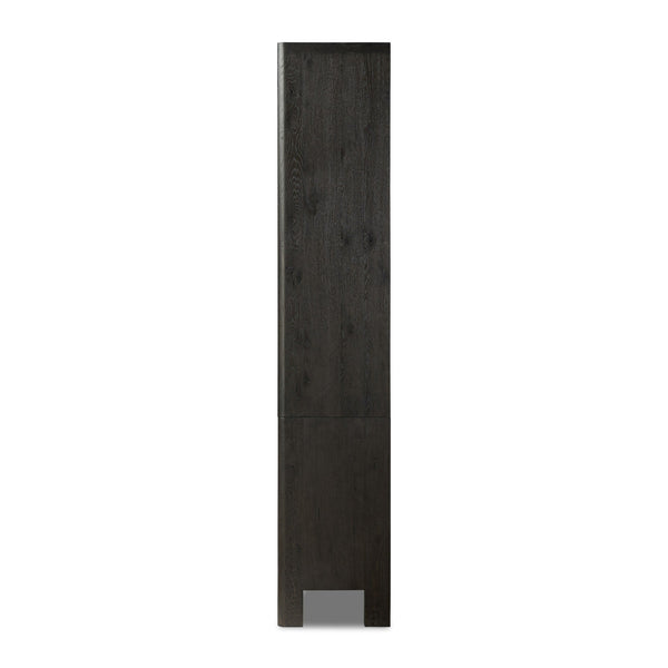 Noeline Wide Bookcase - Smoked Black Oak