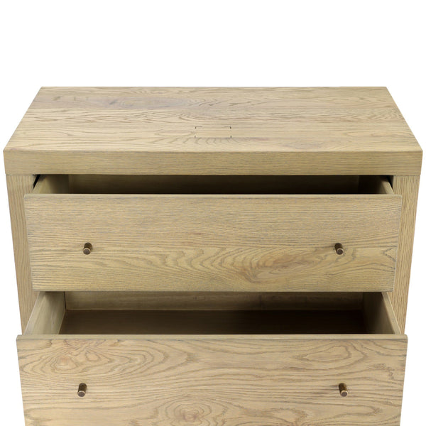 Torrington Charging Nightstand - Sandy Oak Resawn