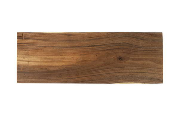Tapered Wood Console, Black Metal Legs