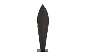  Carved Leaf on Stand, Burnt, Large