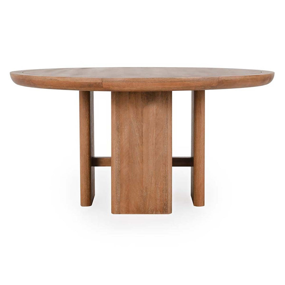 Selena Solid Wood Round Dining Table - Hickory Brown