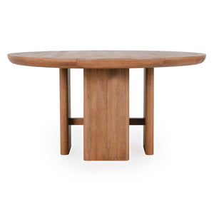 Selena Solid Wood Round Dining Table - Hickory Brown