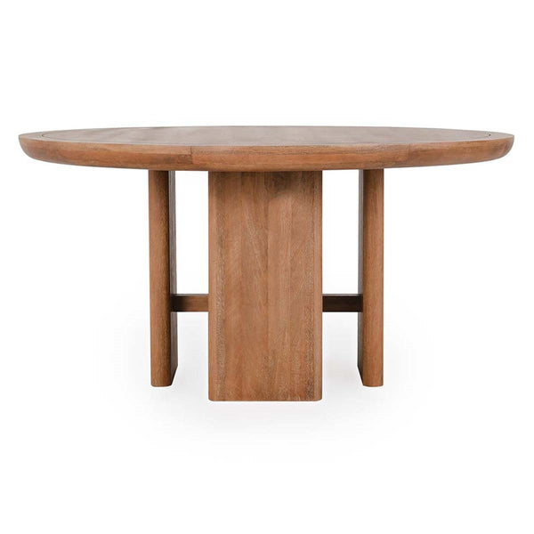 Selena Solid Wood Round Dining Table - Hickory Brown