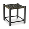 Moe's Selby Olive Stool with Leather & Mango Wood