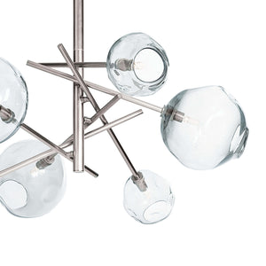 Molten Chandelier With Clear Glass (Polished Nickel)