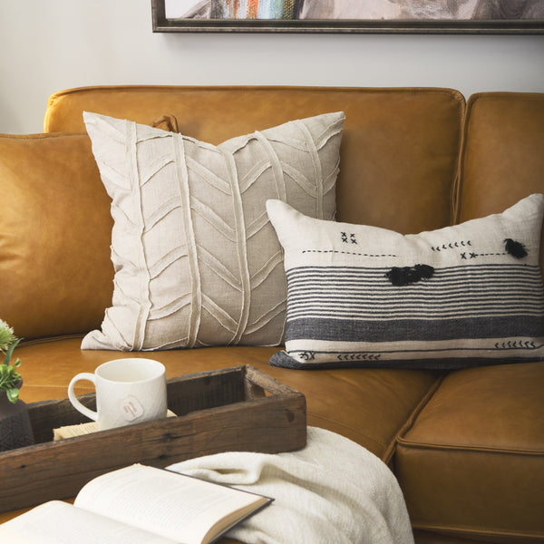 Ivivva 20L x 20W Beige Fabric Textured Decorative Pillow Cover