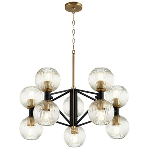 Helios Chandelier in Noir / Aged Brass