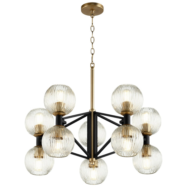 Helios Chandelier in Noir / Aged Brass