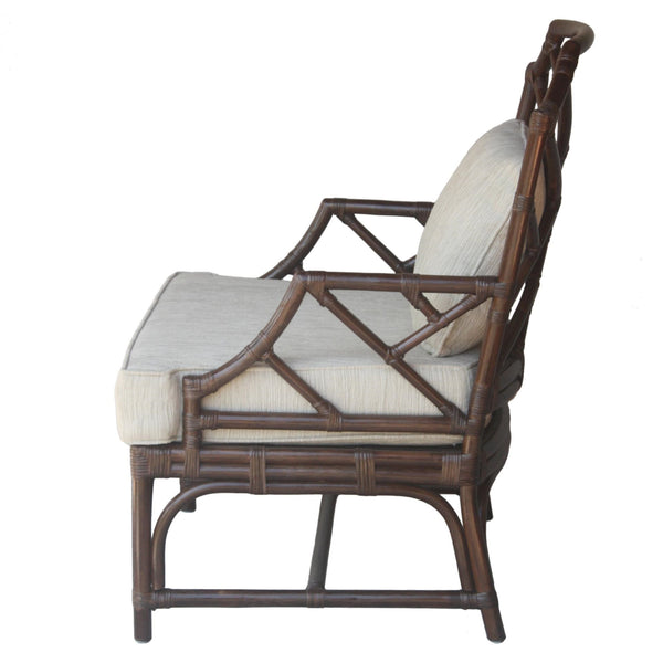 Kara Rattan Accent Arm Chair In Paloma Brown 