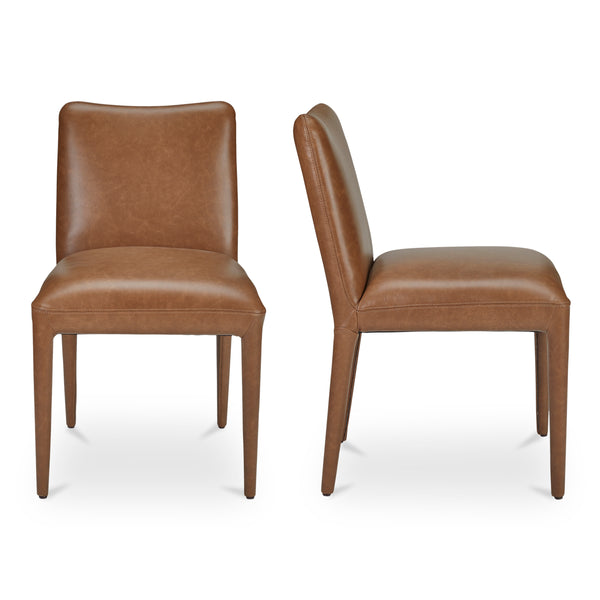 Moe's Calla Set of 2 Brown Leather Dining Chairs