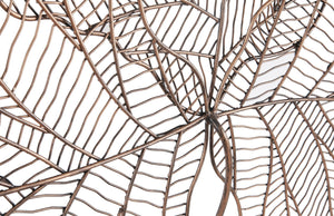 Tri Leaf Wall Art, Smallall, Metal, Copper/Black