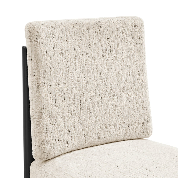 Melvin KD Chenille Dining Side Chair Black Frame, Concord Cream 