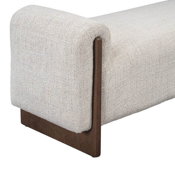 Sierra Upholstered Bench in Ash Wood - Bronzed Cocoa or Sand