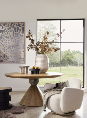Bibianna Dining Table In Smoked Honey In Blush