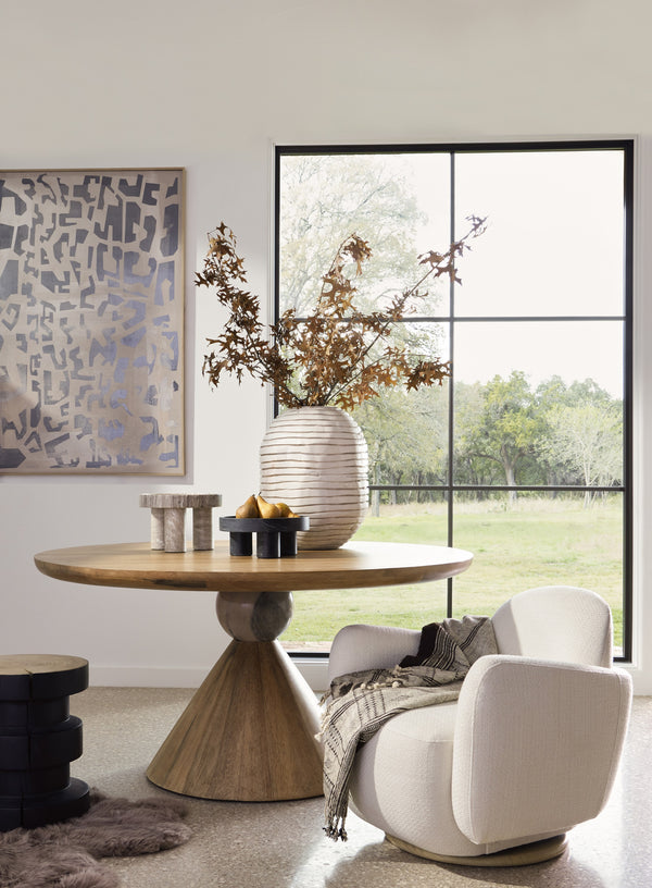 Bibianna Dining Table In Smoked Honey In Blush