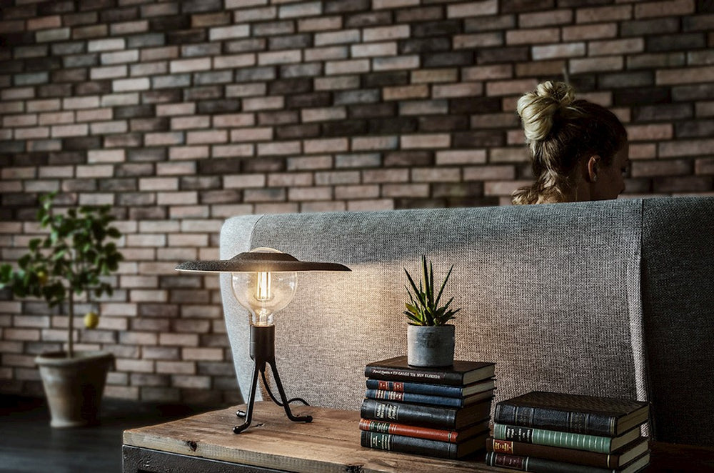 Shade Tripod Base Table Lamp with LED Bulb