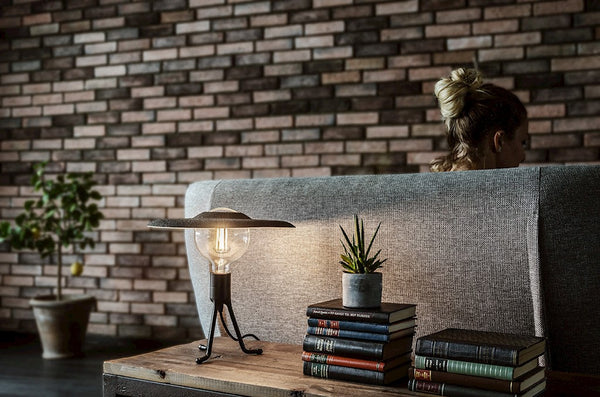 Shade Tripod Base Table Lamp with LED Bulb