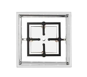 Quadra 4 Light Flush Mount in Chrome + Black Finish