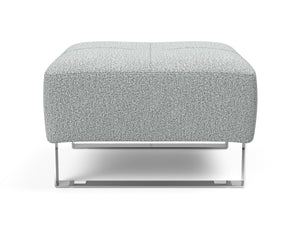 DELUXE EXCESS OTTOMAN in MELANGE LIGHT GREY FABRIC WITH Chrome legs 538