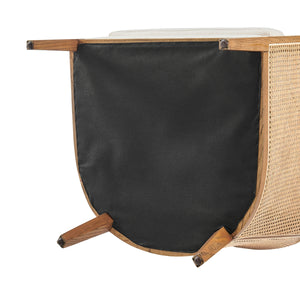 Tillman Fabric Accent Arm Chair w/ Rattan, Shortbread/Natural