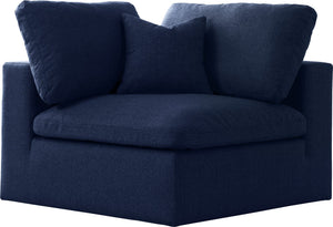 Carmen Cloud Corner Chair In Navy Linen Fabric