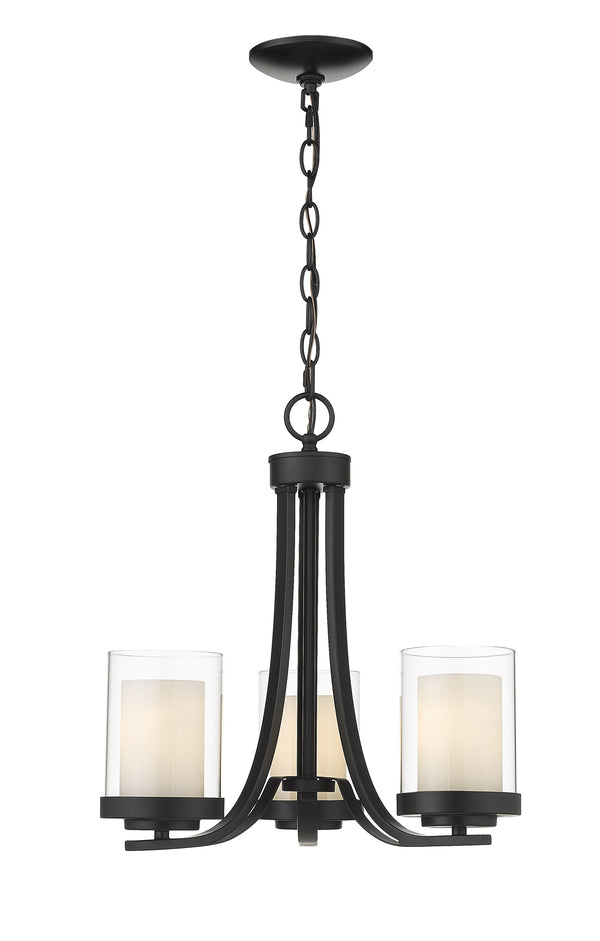 Willow 3 Light Chandelier in Matte Black Finish