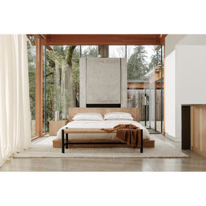 Moe's Hawthorn Small Bench in Black with Woven Seat