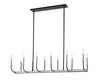 Haylie 12 Light Island/Billiard in Matte Black + Brushed Nickel Finish