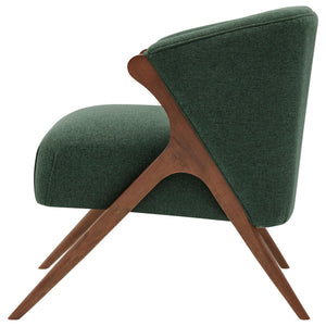 Florence Fabric Accent Chair Brown Legs In Havana Green