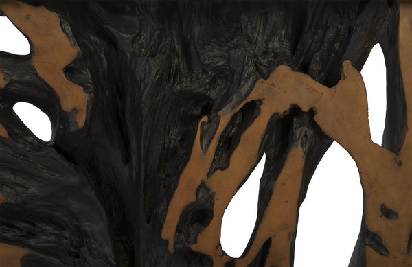 Cast Root Console Table, Iron Frame, Resin, Brown