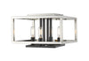 Quadra 4 Light Flush Mount in Brushed Nickel + Black Finish