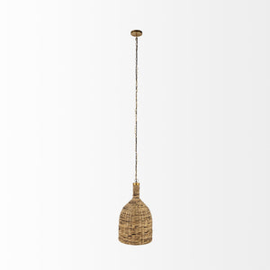 Campanile 16.0L x 16.0W x 27.0H Brown Whicker Pendant Light