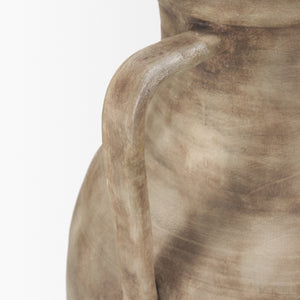 Tulsi Tall Matte Earth Brown Ceramic Floor Vase