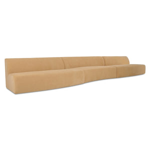 Naomi 3 Piece Wave Modular Sectional in Golden Yellow