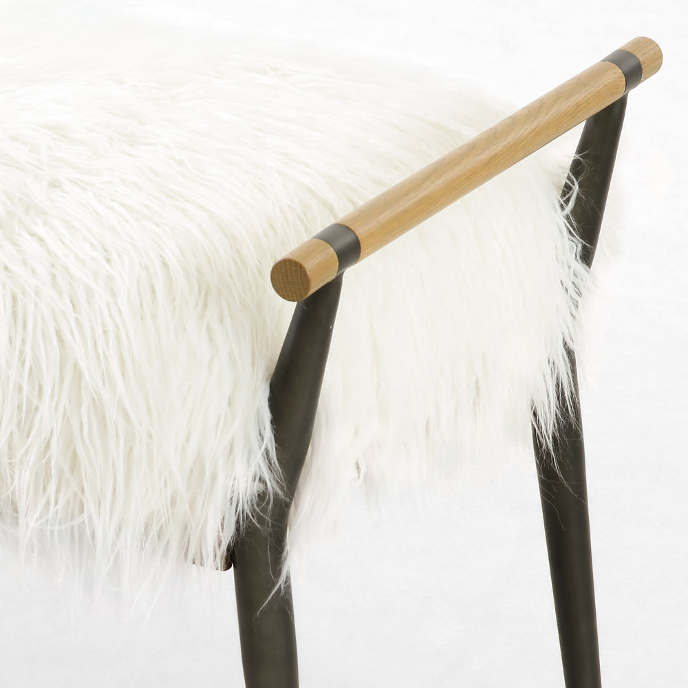 Charlotte Bench In Mongolian Cream Fur