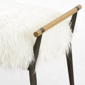 Charlotte Bench In Mongolian Cream Fur