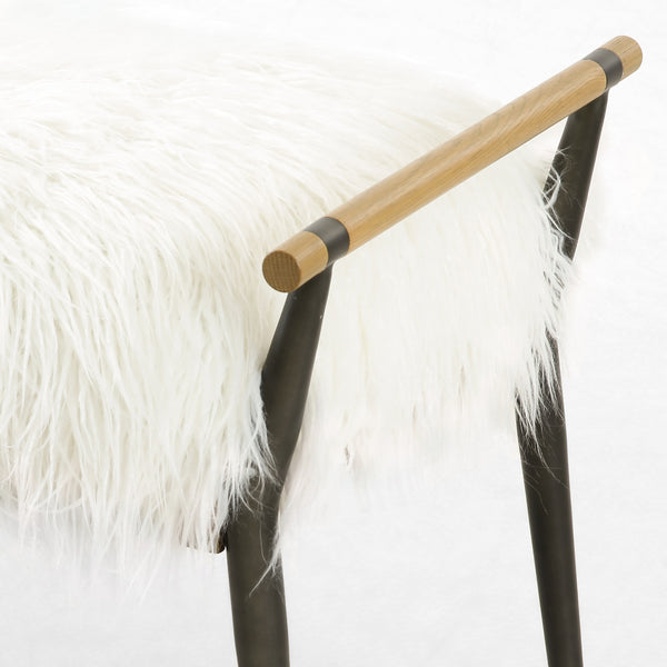 Charlotte Bench In Mongolian Cream Fur